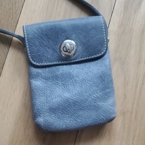Blue Leather Crossbody Bag